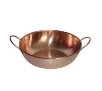 Zxpjkyu Plaque à Induction Électrique Marmite Cuivre Casserole Ronde Bassine Large à Fond Plat avec Parois Lisses Manipulation Facile pour Préparation de Repas Présentation de Plats Cadeau, 26cm