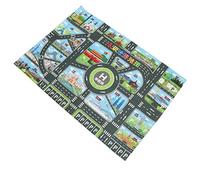 Zxpjkyu Tapis de Jeu Circulation Routière Carte du Monde Tapis Ville Camion Voiture Train Jeu d'Imagination Plastique Antidérapant pour Centre
