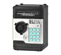 Zxpjkyu Tirelire électronique à Code, Grande Capacité, avec Fonction D'enroulement Automatique Des Billets, En Polypropylène Robuste, Idéale pour Les, Noir Argent