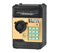 Zxpjkyu Tirelire électronique à Code, Grande Capacité, avec Fonction D'enroulement Automatique Des Billets, En Polypropylène Robuste, Idéale pour Les, or Noir