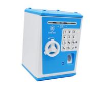 Zxpjkyu Tirelire Électronique Coffre ATM Boîte à Monnaie Verrou de Passe Digitale Fonction Stockage Billet Alarme Horloge Apprentissage Organisa, Bleu