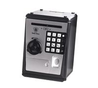 Zxpjkyu Tirelire Électronique Coffre ATM Boîte à Monnaie Verrou de Passe Digitale Fonction Stockage Billet Alarme Horloge Apprentissage Organisa, noir