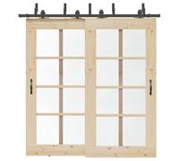 ZXQVLMRS Kit de ferrures de porte coulissante 213,5 cm Bypass porte de | Design peu encombrant, système de glissement silencieux, guides au sol inclus