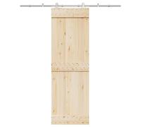 ZXQVLMRS Kit de ferrures de porte coulissante en acier inoxydable 200 cm | Avec roulettes et guide au sol, système de glissement silencieux, montage facile