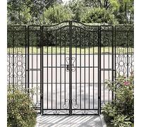 ZXQVLMRS Portail de jardin en fer forgé Noir 121 x 8 x 150 cm | Métal robuste, fermeture rapide, poteau élégant, extérieur