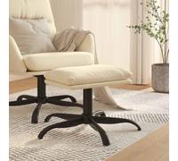 ZXQVLMRS Repose-pieds 60 x 60 x 36 cm en tissu crème pieds noirs | Respirant, texture durable, assise polyvalente