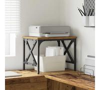 ZXQVLMRS Support d'imprimante, organiseur de bureau en bois, marron | Pieds réglables, style industriel, surface mate, résistant à la chaleur