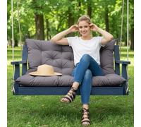 ZxrFxr Coussins de balancelle imperméables 2/3/4 places avec bande antidérapante pour décoration de jardin élégante (gris foncé, 150 x 100 cm)