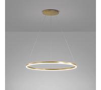 ZXSRGDHX Anneau Unique LED Suspension Nordique Moderne Cercle Lustre Réglable Lampes Suspendues pour Salon Îlot De Cuisine Table À Manger(80cm, 50W,Gold, Natural White)