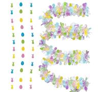 ZXTGBQ 2m Guirlande De PâQues ColoréE à Confettis avec des DéCorations De PâQues, Couronne De Printemps DéCoration De Printemps à Suspendre pour Arbre éCole Maison Bureau De FêTe DéCoration De PâQues