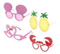 ZXTGBQ 4 Paires Lunettes De Soleil De FêTe Luau, Lunettes De FêTe HawaïEnnes, Tropicales HawaïEnnes Lunette De FêTes DrôLes Pour Enfants Adultes, DéCorations Et Accessoires De FêTes Pour Mariage NoëL