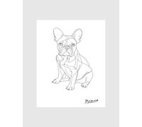 ZYANART Dessin de Pablo Picasso Décoration murale Noir et Blanc Affiches Impressions sans cadre (Taille : 29,2 x 41,9 cm, 30 x 42 cm) #8 (Chien bouledogue français 3)