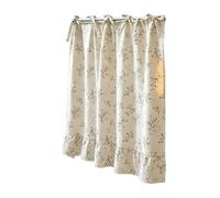 ZYAYNG 1pc Farmhouse Plaid Cabinet Curtain with Ruffle Tie pour Armoires