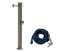 ZYCHSJXA Colonne d'eau extérieure en Acier Inoxydable 304, Robinet de Jardin avec Robinet en cuivre, borne d'incendie autoportante antigel à Double entrée, Poteau Gris de 80 cm (31,4 po).