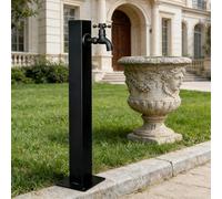 ZYCHSJXA Fontaine à Eau de Jardin carrée en Acier Inoxydable de 80 cm de côté, Robinet extérieur autoportant avec borne-Fontaine Verticale pour Jardin, terrasse et pelouse.