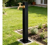 ZYCHSJXA Fontaine à Eau de Jardin en Acier Inoxydable, Colonne de 60/80/95 cm, Robinet extérieur autoportant Vertical, borne d'incendie carrée à Monter sur Pied (Style 3 60 cm/23,6 po)