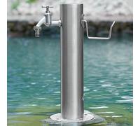 ZYCHSJXA Fontaine d'extérieur autoportante en Acier Inoxydable avec Support de Tuyau d'arrosage, Robinet antigel et borne d'arrosage en métal pour l'irrigation et Le Lavage de la Cour.