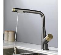 ZYCHSJXA Robinet de Cuisine 3 Voies avec douchette extractible, 2 Modes, Design pivotant, mitigeur d'évier monocommande pour Filtre à Eau, Finition Grise Moderne.