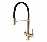 ZYCHSJXA Robinet de Cuisine 3 Voies brossé avec douchette extractible, Robinet d'eau à Double poignée pour système d'osmose Inverse, mitigeur d'évier élégant et Fonctionnel