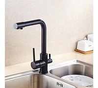 ZYCHSJXA Robinet d'évier de Cuisine Vintage en Laiton - Mitigeur de Style européen avec Bec pivotant en Bronze, Finitions Noir Mat et Marron, idéal pour la décoration de Salle de Bain.