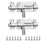 Zydiwo 2 Pièces Verrou Targette Porte Loquets de Sécurité de Porte en Acie Inoxydable Boulons de Verrouillage avec Vis pour Jardin Fenêtres Garage (Argent-68mm)