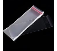 Zydiwo 400pcs Sacs en Cellophane Transparent Sachet Plastique OPP Sac Autocollant Emballage Sachet pour Bijoux Chocolat Papeterie Décorations (8 * 24cm)
