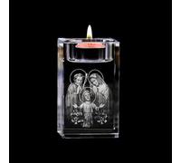 ZYDYRX 3D Jésus Photophore en Verre Cristal Bible Chandelier en Verre déco Photophore Transparent pour Bougies déco décoration de Mariage décoration de Table dîner Mariage église prière 5 x 5 x 8 cm