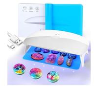 Zyeatary Lampe UV en Résine, Lampe en Résine UV/LED à Durcissement 48 W avec 30 Perles de Lampe à Source de Lumière pour Kit de Résine UV