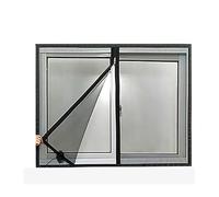 ZYEFGMFRQ 1pc 100/105/110/115cm Largeur fenêtre moustiquaires Maille Anti-Insectes Gaze Respirante Invisible Noir(150cm Height,115cm Width)