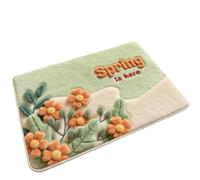 ZYEFGMFRQ Tapis de Sol Absorbant for Salle Bain, 1 pièce, Coussin Pied for Porte Toilette, épais, Imitation Cachemire, Fleur(RRHCZ6,60x90cm23.6x35.4in)