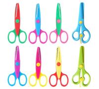 ZYEKIU 8 Pièces Ciseaux Enfant, Ciseaux Bout Rond Ergonomique, Scissors Enfant Différentes Formes, Fourniture Scolaire pour Découpage de Papier, Carnets Créatifs, Créations Faites Main