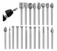 ZYEKIU Foret Metal 20 Pièces Fraise Bois Coupe Boulon Fraise Defonceuse | Accessoires 3-8mm pour Perceuse Electrique Bois Acier Métal Polissage Gravure et Perçage Travail du métal