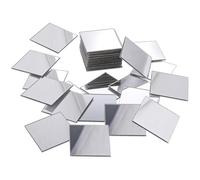 Zyghjort 50 pièces Mini Miroirs, 2,5 × 2,5 cm, Carreaux de Miroir Autocollants en Acrylique, Mosaïque de Miroirs Carrés Adhésifs pour Décoration DIY de Mur, Salle de Bain, Cuisine, Artisanat, Table