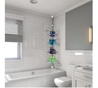 ZYIFANYD étagère en Acier Inoxydable pour Douche, d'angle, télescopique, Extensible jusqu'à 285 cm