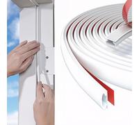 Zyiphor 10M Joint Porte Fenetre Isolation et Phonique, Autocollante Joint de Porte D'entrée, Type D Caoutchouc Joint Porte Entree, pour Fenêtres, Portes d'Entrée & Intérieurs (Blanc)