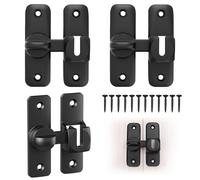 Zyiphor 3 Pièces de Verrous de Porte, Serrure pour Porte Coulissante, Verrouillage Intérieur en Alliage d'aluminium 90/180 Degrés, Loquet Basculant, Verrou de Barrière pour Portes de Grange