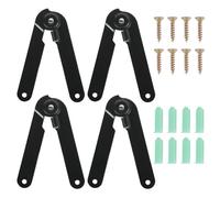 Zyiphor 4 Pièces Charniere Porte en Acier Inoxydable Charniere Relevable Pliables 180 Degrés Charnière de Soutien avec Vis, 180 Degrés, pour Meuble Porte Placard Chaises Pliantes, échelles(Noir)