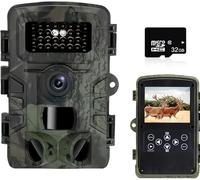ZYJDGNNY Caméra de Chasse 2.7K/1580P 58MP - Vision Nocturne Infrarouge HD - Caméra Piege Photographique Étanche - Suivi Animal - Carte SD 32Go - Traque IR - Exterieur