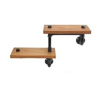 ZYJIX 5 Tier Wall Mounted Shelf Rustic Industrial Pipe Bookcase Carbonisé Bois Floating Storage Rack Space Saving Display Unit pour Living Room Bureau Bedroom Decor Heavy Duty Metal Frame