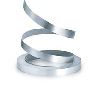 ZYJT Bande de bordure en PVC, aluminium brossé 1,9 cm x 7,6 m non collée, flexible, durable, placage de bois véritable pour bricolage de table, armoire, meubles (argent)