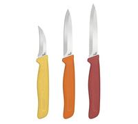 Zyliss Couteaux de Cuisine Classiques (3 Pièces) Couteau d'Office et Couteau à Éplucheur, Lame Tranchante, Petit Couteaux de Cuisine pour Fruits, Légumes, Pain, Acier Inoxydable, Protège-lames Inclus