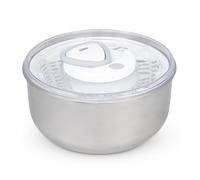 Zyliss E940020 Easy Spin 2 Essoreuse à salade en acier inoxydable Blanc, Grand, AquaVent/Cordon Rétractable et Système de Freinage/Base Antidérapante, Passe au Lave-Vaisselle, Garantie de 5 Ans