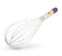 Zyliss E980209 Fouet Cuisine, Bois/Acier, Marron, Mousseur à œufs pour la Cuisson, Le mélange, Garantie 5 ans,