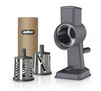 Zyliss Râpe à Fromage Rotative Gourmet avec Manivelle, Aluminium, 3 Tambours en Inox, Râpe à Fromage, Légumes, Chocolat, Carotte, Ventouse Antidérapante et Fixation de Table, Rapeuse Legume Manuelle