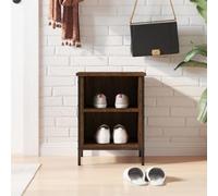 zylophax Armoire à Chaussures chêne Marron 38x35x50 cm Bois d'ingénierie avec Cadre Acier Enduit de Poudre Meuble Rangement modulable pour entrée Couloir