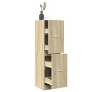 zylophax Armoire d'apothicaire chêne Sonoma Bois d'ingénierie 40 x 41 x 144,5 cm 4 tiroirs Rangement modulable pour Salon Cuisine Bureau avec Compartiments et Porte