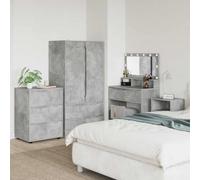 zylophax Armoire de Rangement 60 x 48 x 81 cm en Bois d'ingénierie Gris béton avec 3 tiroirs à roulement à Billes, Meuble modulable pour Chambre, Salon, Bureau