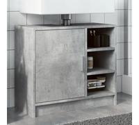 zylophax Armoire d'évier Gris béton Bois d'ingénierie 63x29x55 cm Meuble sous lavabo avec Porte et étagères pour Rangement Salle de Bain Organisateur Gain Place