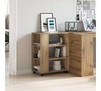 zylophax Armoire roulante chêne Artisanal en Bois d'ingénierie 60x35x75 cm avec roulettes verrouillables, Meuble de Rangement modulable pour Salon, Cuisine, Bureau, Chambre