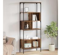 zylophax Bibliothèque 7 Niveaux en Bois d'ingénierie avec Cadre Acier 76 x 33 x 188,5 cm Meuble de Rangement Mural pour Salon Bureau Chambre, étagère rayonnage vitrine modulable